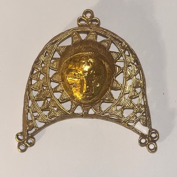 vintage gold tone AFRICAN CRESCENT PIN/PENDANT MMA Metropolitan Museum of Art - Picture 3 of 16